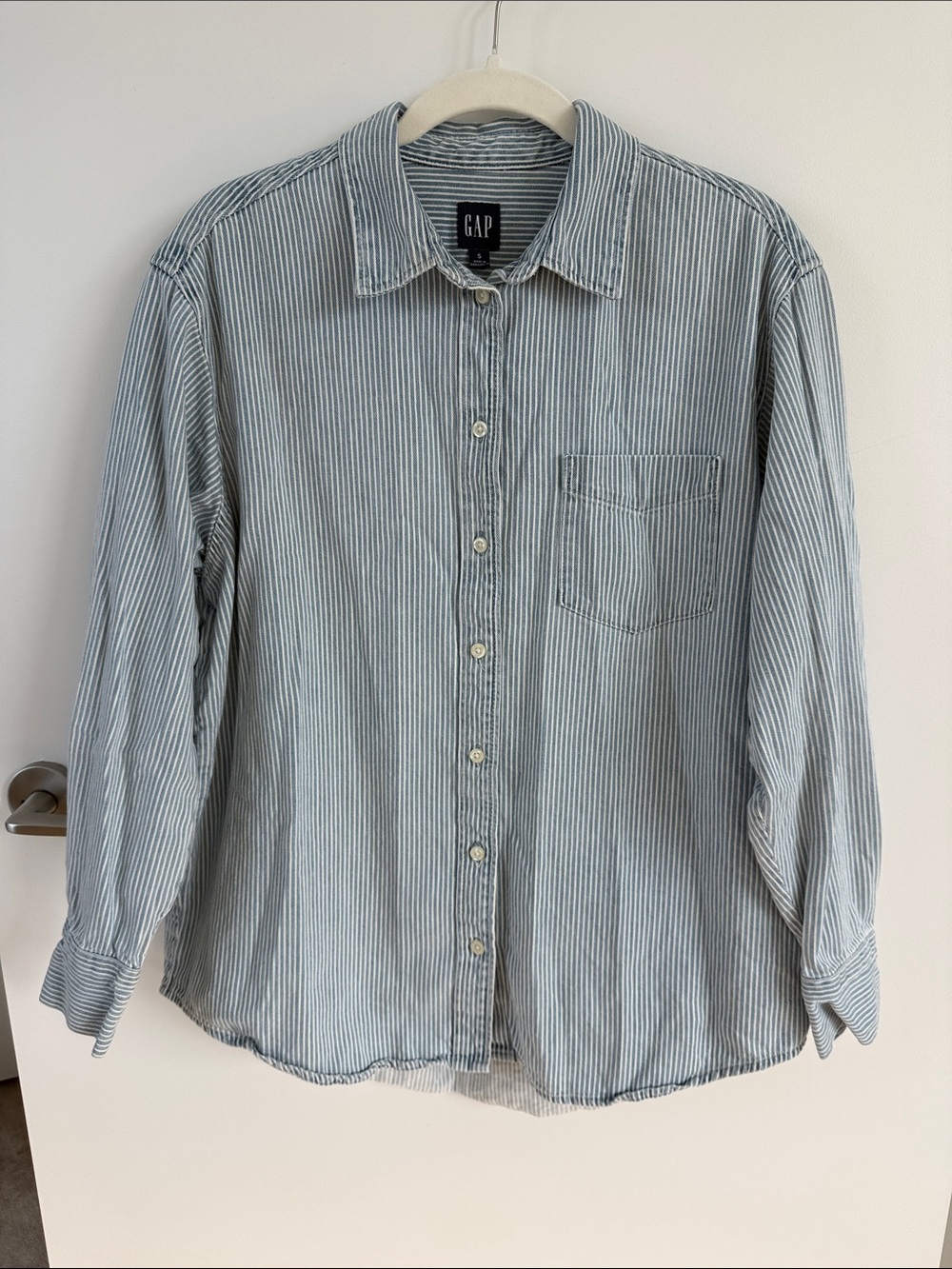 Gap Denim Stripe Big Shirt - Size S